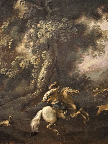 Pandolfo Reschi (1624 -1699) - Chasse au cerf dans un paysage boisé - Romano Ischia
